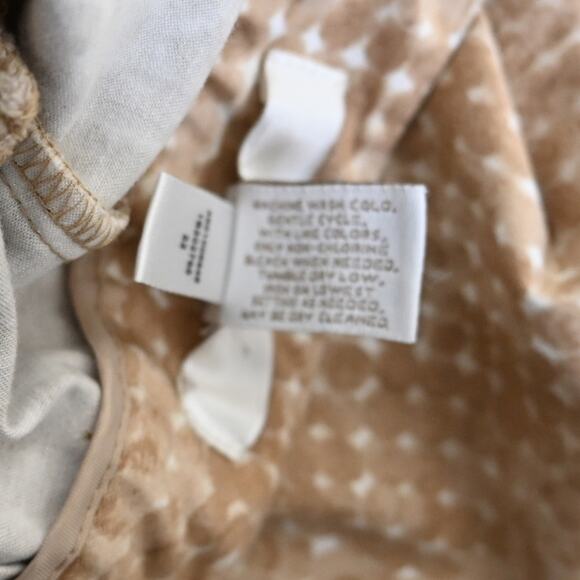 Chico's Womens XS Cropped Light Brown White Dot Pattern Cotton Pants - Picture 10 of 10